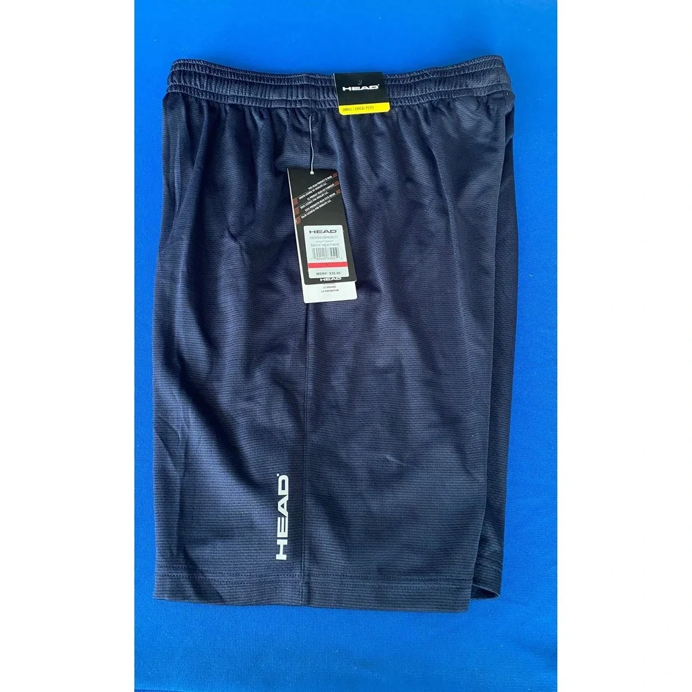 HEAD Mens Performance Athletic Shorts Navy Heather Size Small NWT HEM203SH02017